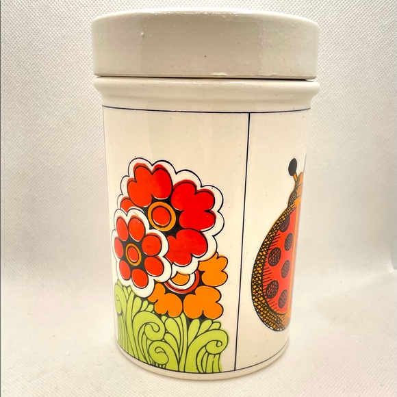 Groovy Vintage 1970s Stoneware Canister - Picture 3 of 7